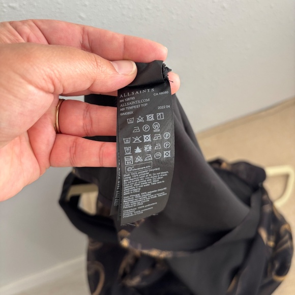 All Saints Women's Abi Drape Sleeveless Top Black - Picture 5 of 12